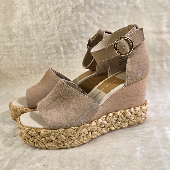 Dolce Vita Shoes - Dolce Vita Oits Wedge Platform Sandals Tan Nude Suede Espadrille Women 9 NEW